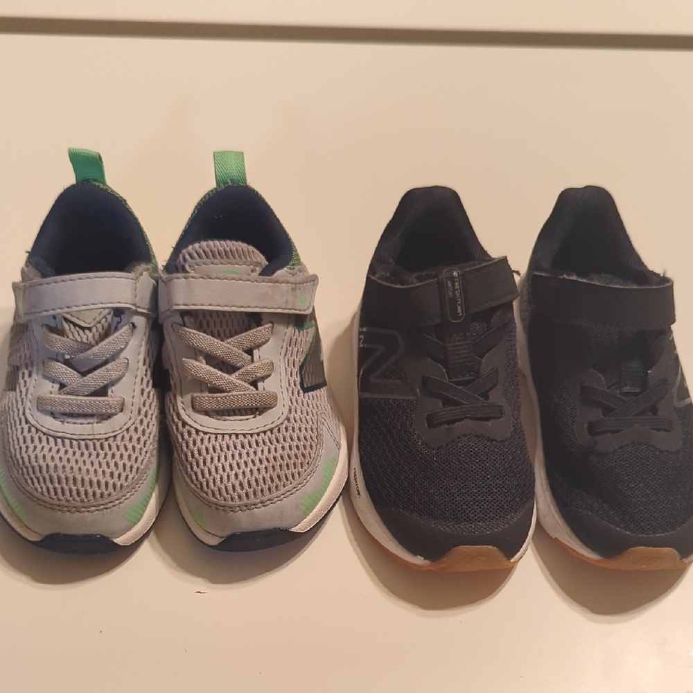 New Balance Kids' Sneakers - Gray, Green, and Black